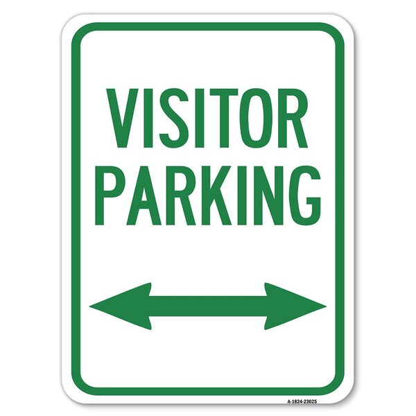 Reserved Parking Visitor Parking Arrow Pointing Left and Right Parking, A-1824-23025